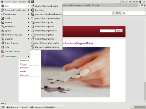 Screenshot der Virtual Machine